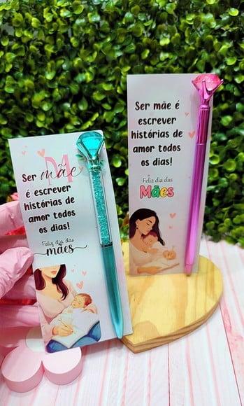 Cartão com Caneta Diamante- Dia das Mães