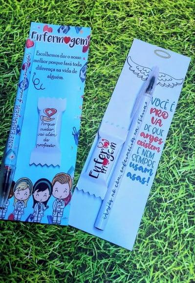 Cartão com Caneta e Balinha- Enfermagem