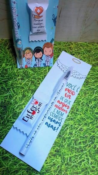 Cartão com Caneta e Balinha- Enfermagem