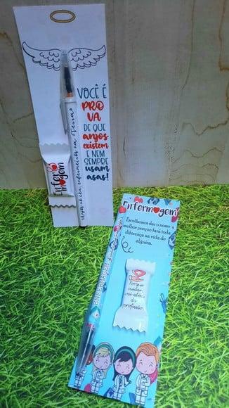 Cartão com Caneta e Balinha- Enfermagem