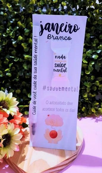 Cartão com Caneta e Balinha- Janeiro Branco
