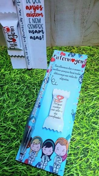 Cartão com Caneta e Balinha- Enfermagem