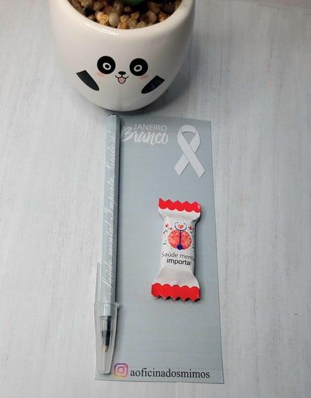 Cartão com Caneta e Balinha- Saúde Mental