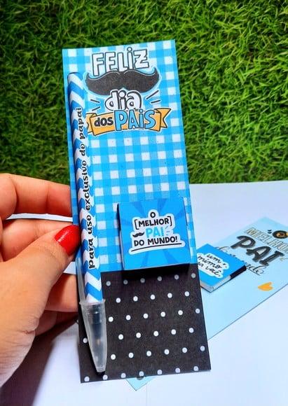 Cartão com Caneta e Chocolate Cacau Show 5g- Dia dos Pais