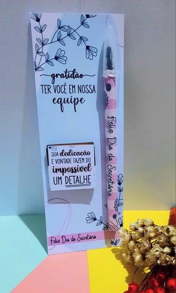 Cartão com Caneta e Chocolatinho Cacau Show 5g- Secretária
