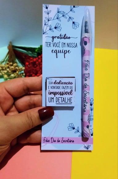Cartão com Caneta e Chocolatinho Cacau Show 5g- Secretária