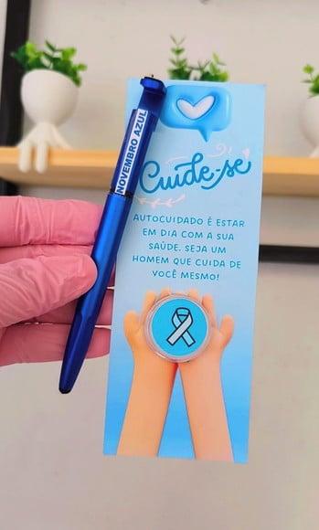 Cartão com Caneta e Mini Loção Pós Barba- Novembro Azul