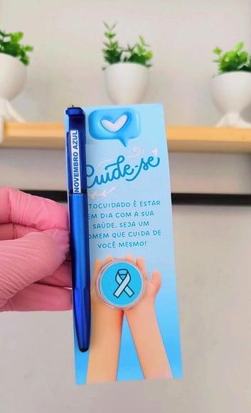 Cartão com Caneta e Mini Loção Pós Barba- Novembro Azul