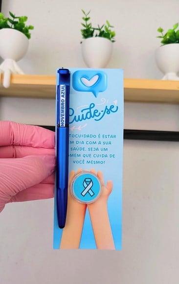 Cartão com Caneta e Mini Loção Pós Barba- Novembro Azul