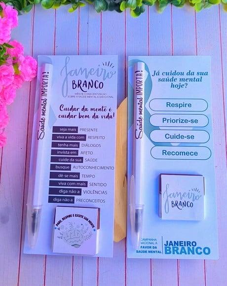 Cartão com Caneta e Tablet Cacau Show 5g- Janeiro Branco