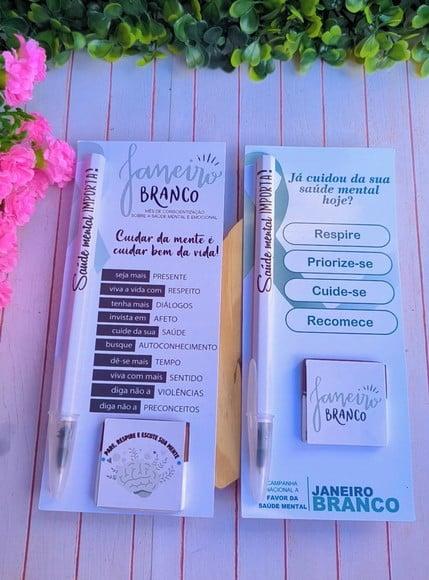 Cartão com Caneta e Tablet Cacau Show 5g- Janeiro Branco