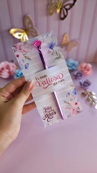 Cartão com Caneta Luxo- Dia das Mães