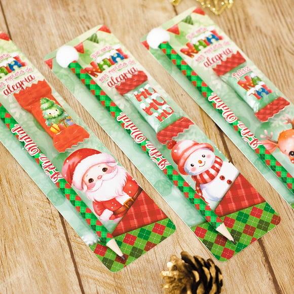 Cartão com Caneta ou Lápis e Balinha- Natal