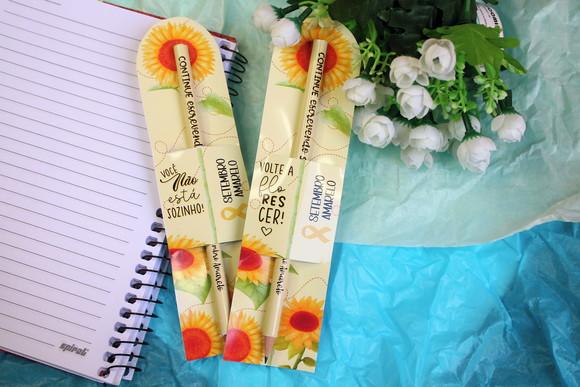 Cartão com Caneta ou Lápis- Setembro Amarelo -leia Descrição