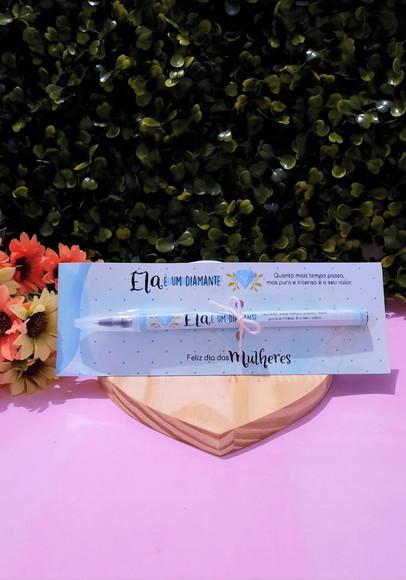 Cartão com Caneta- Dia da Mulher