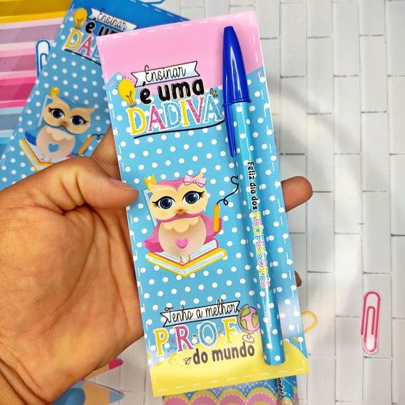Cartão com Caneta- Dia dos Professores