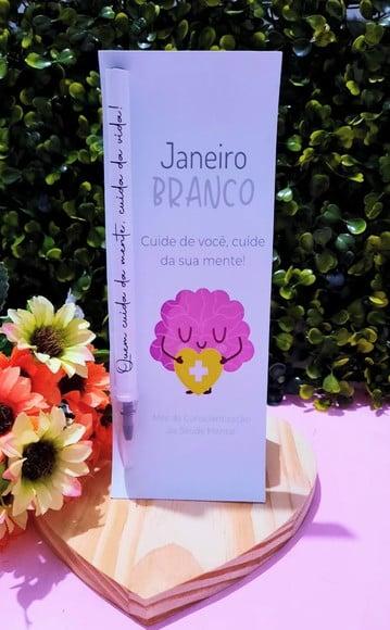 Cartão com Caneta- Janeiro Branco