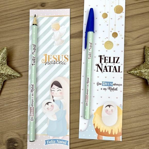 Cartão com Caneta- Natal