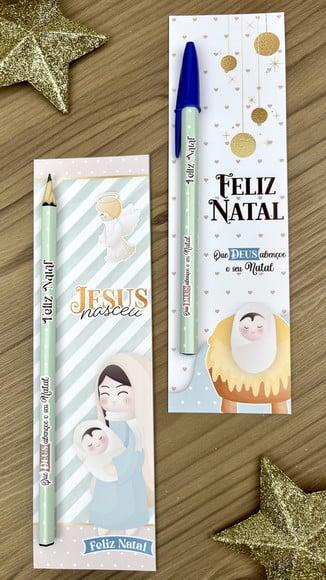 Cartão com Caneta- Natal