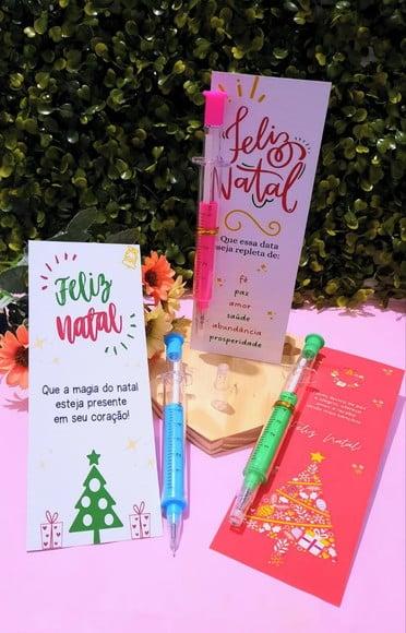 Cartão com Caneta- Natal