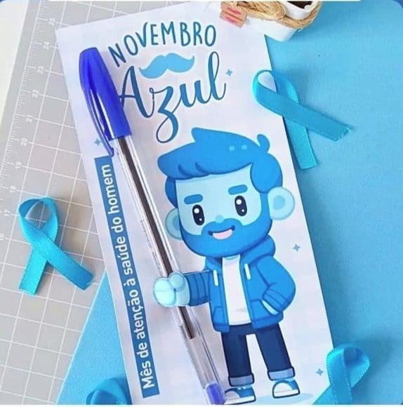 Cartão com Caneta- Novembro Azul