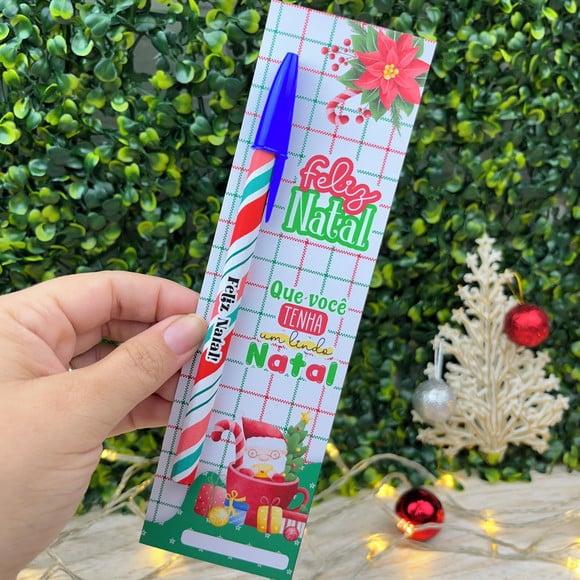 Cartão com Caneta- Natal