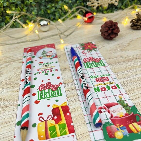 Cartão com Caneta- Natal