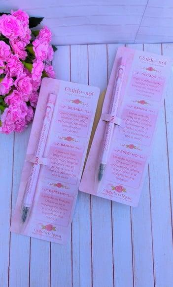 Cartão com Caneta- Outubro Rosa