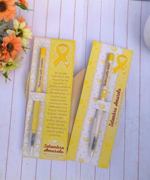 Cartão com Caneta- Setembro Amarelo