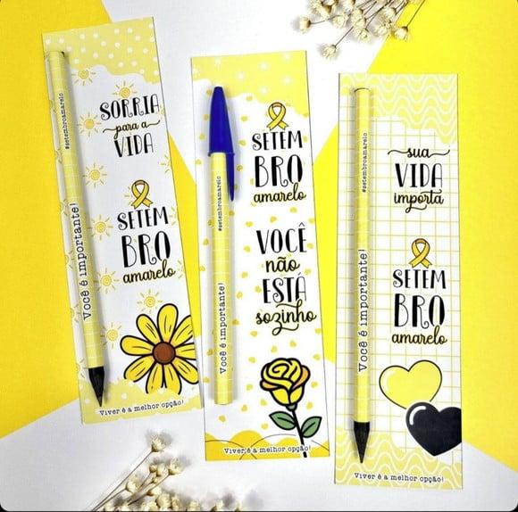 Cartão com Caneta- Setembro Amarelo