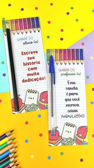 Cartão com Caneta- Volta as Aulas