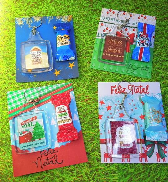 Cartão com Chaveiro e Bis- Natal
