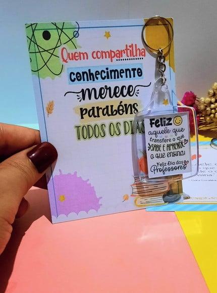 Cartão com Chaveiro- Dia dos Professores