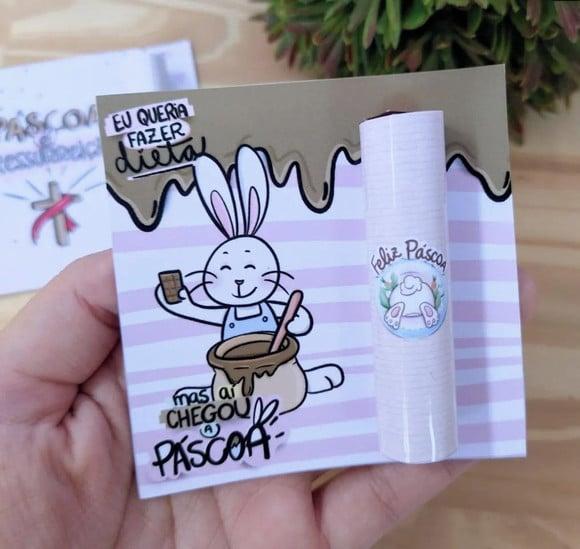 Cartão com Chocolate Baton- Páscoa