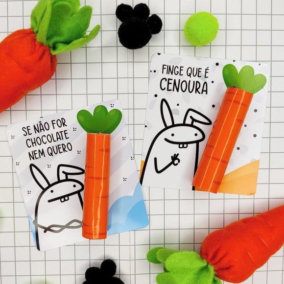 Cartão com Chocolate Baton- Páscoa Flork