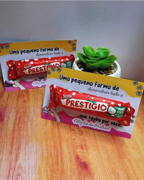 Cartão com Chocolate Prestígio 33g- Dia da Mulher