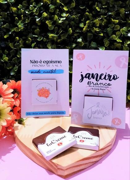Cartão com Chocolatinho Cacau Show 5g- Janeiro Branco