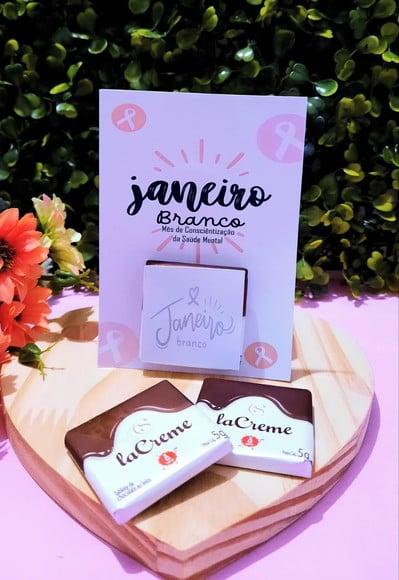 Cartão com Chocolatinho Cacau Show 5g- Janeiro Branco