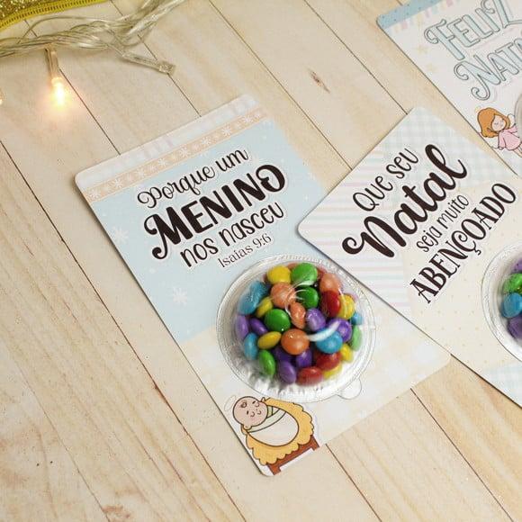Cartão com Coloreti (chocolate)- Natal