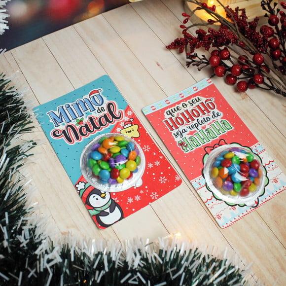 Cartão com Coloreti (chocolate)- Natal