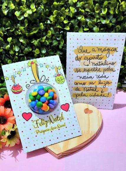 Cartão com Coloreti (chocolatinhos)- Natal
