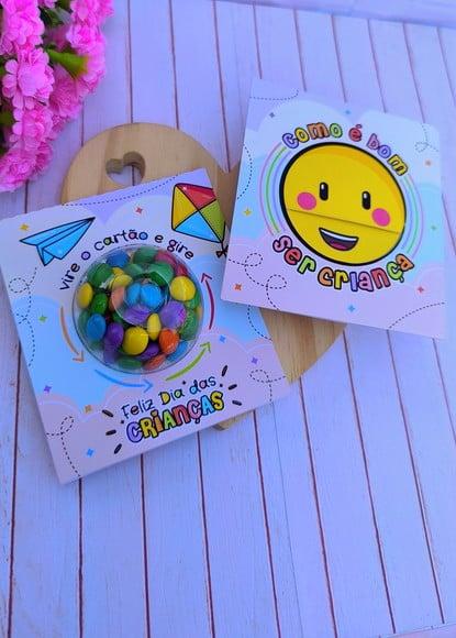 Cartão com Coloreti (confete Chocolate)- Dia das Crianças