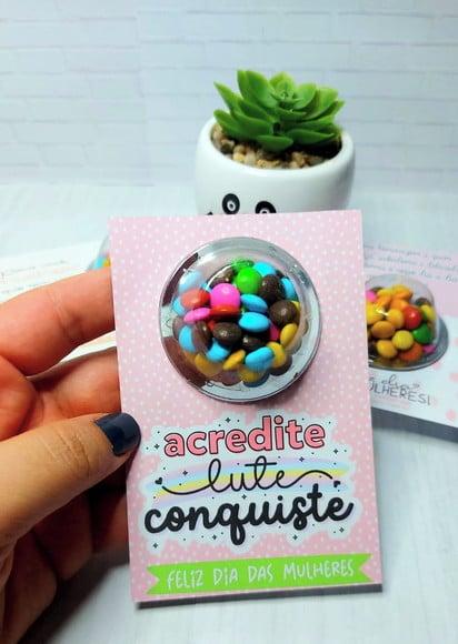 Cartão com Coloreti (docinho de Chocolate)- Dia da Mulher