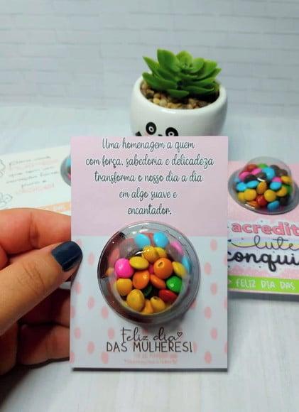 Cartão com Coloreti (docinho de Chocolate)- Dia da Mulher
