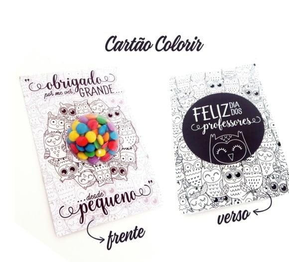 Cartão Com Coloreti (docinhos)- Dia Dos Professores