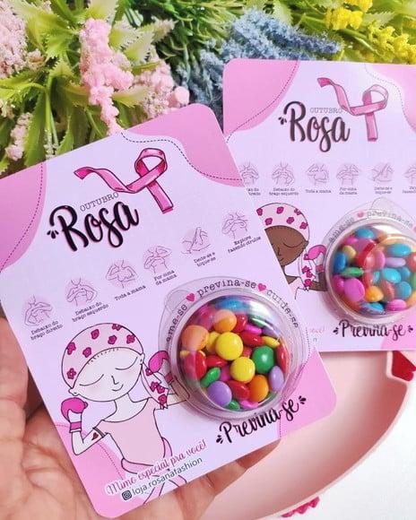 Cartão com Coloreti (docinhos)- Outubro Rosa