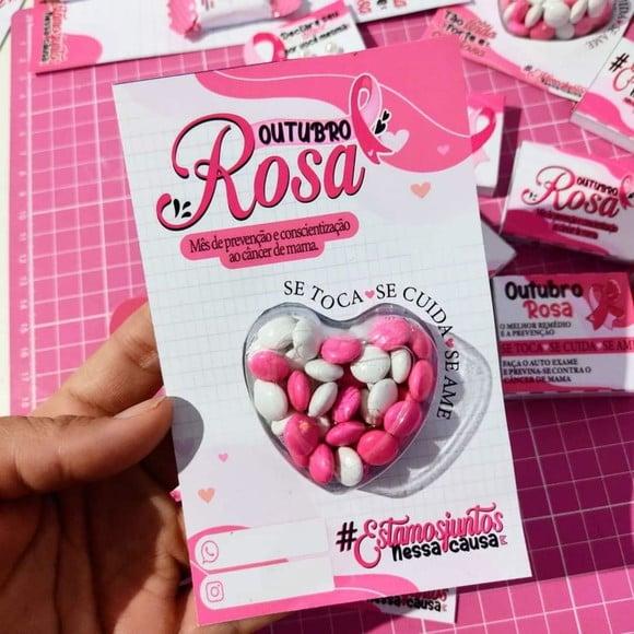 Cartão Com Confete- Outubro Rosa
