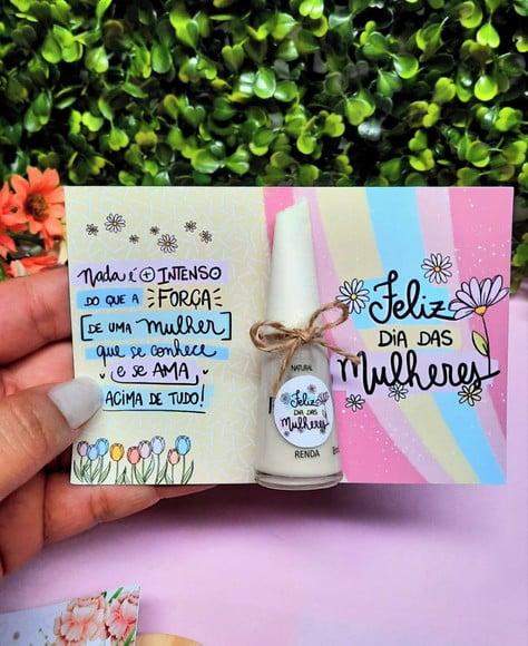 Cartão com Esmalte- Dia da Mulher