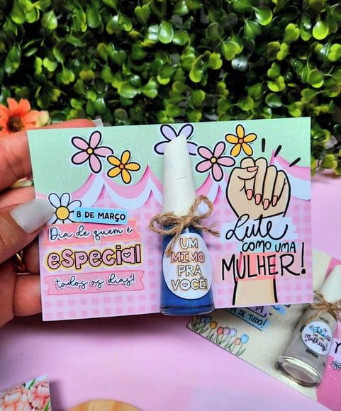 Cartão com Esmalte- Dia da Mulher