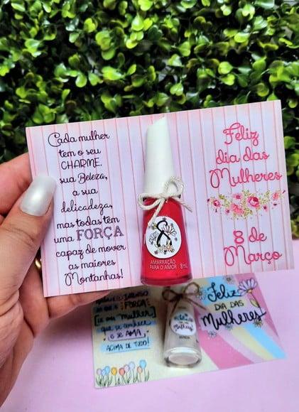 Cartão com Esmalte- Dia da Mulher